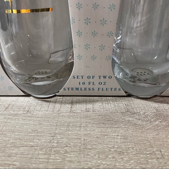 New Rae Dunn His & Hers Stemless Champagne Flutes - Picture 2 of 2